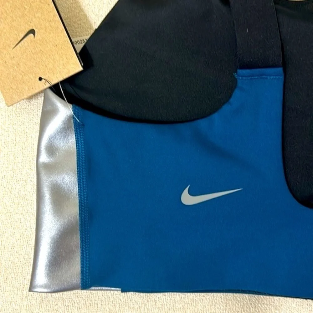Nike Swoosh Sports Bra, Medium, Blue/Silver, NWT